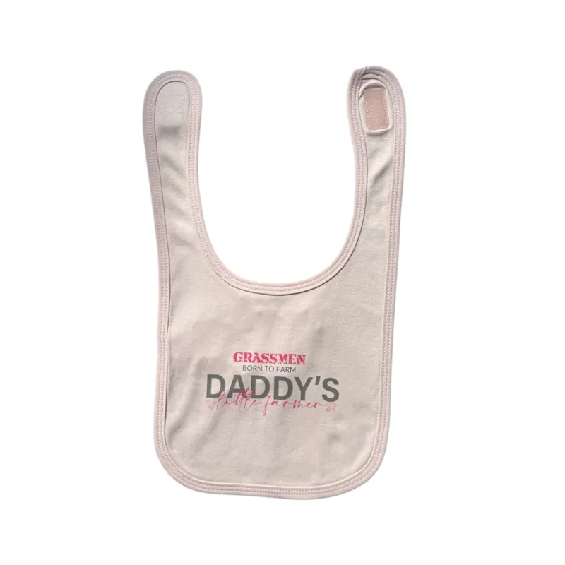 Grassmen 'Daddys Little Farmer' Bib - Pink