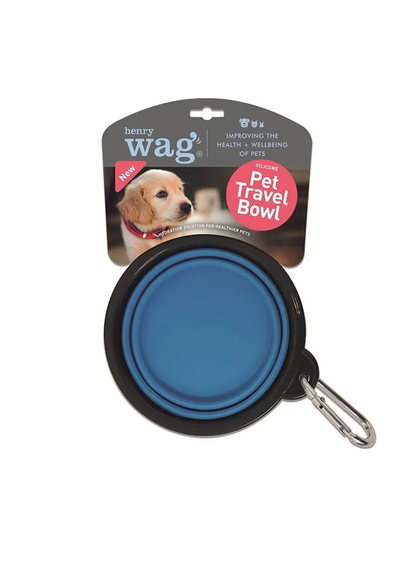 Henry Wag Pet Travel Bowl - Large 750 Ml BlueE large 750ml