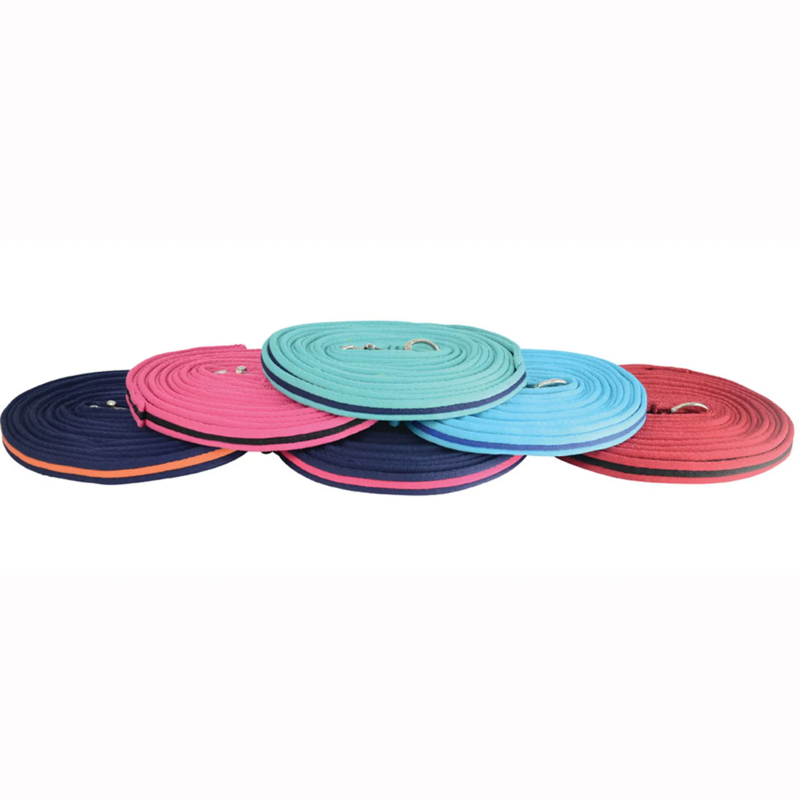 Hy Soft Webbing Lunge Rein - - Teal/Navy 25'