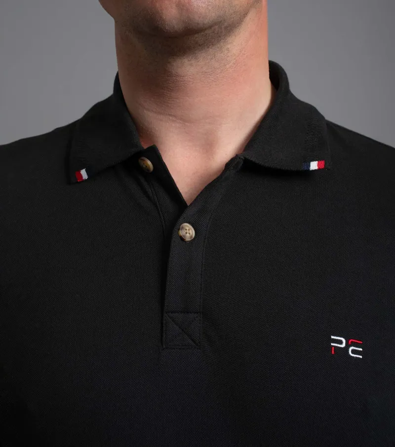 Premier Equine Respiro Riding Polo Shirt in Black-3