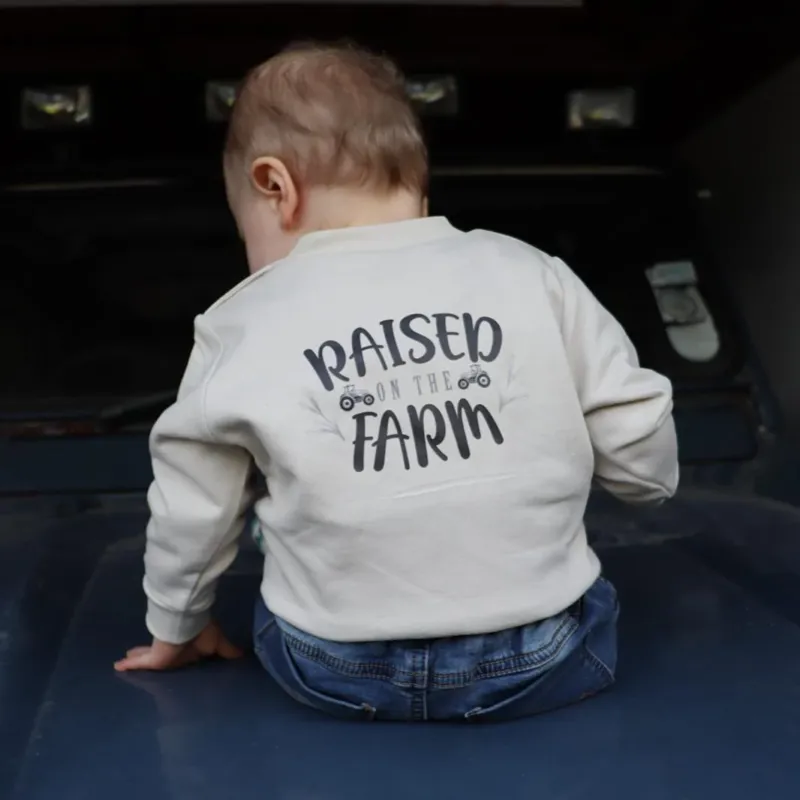Grassmen Born To Farm Sweatshirt - Light Stone-3