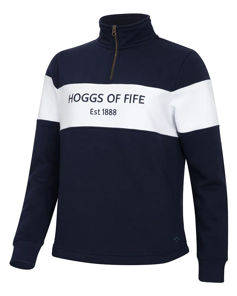 Hoggs Of Fife Dumfries 1888 Ladies 1/4 Zip Navy/White