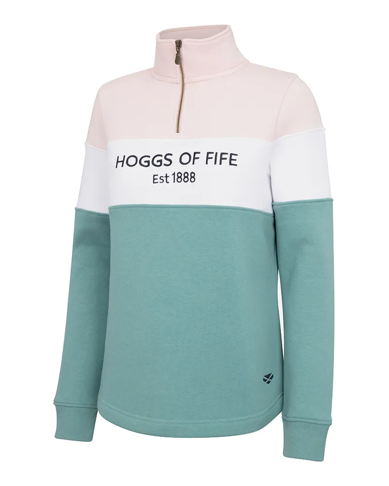 Hoggs Dumfries 1888 Ladies 1/4 Zip Blue/Pink XL