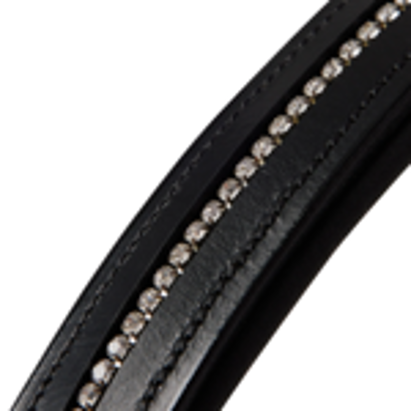 Competition Leather Headcollar and Rope - Black - Full-2