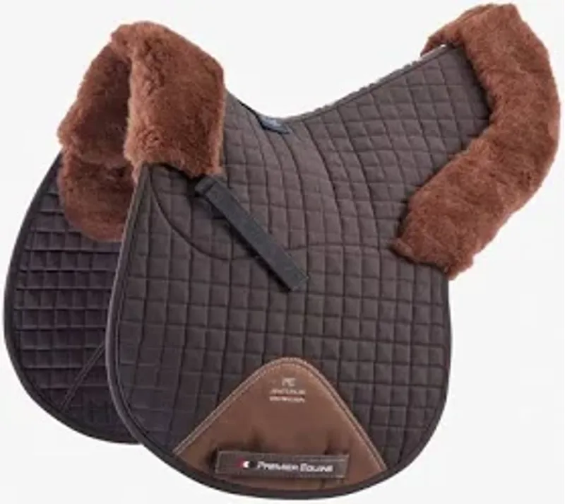 Merino Wool Saddle Pad - GP/Jump Numnah / Brown/Brown Wool full-3