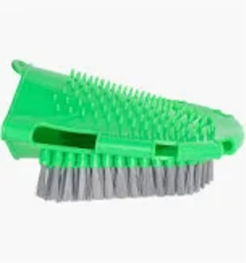 Imperial Riding Grooming Glove With Brush and Massage Side NEON GREEN