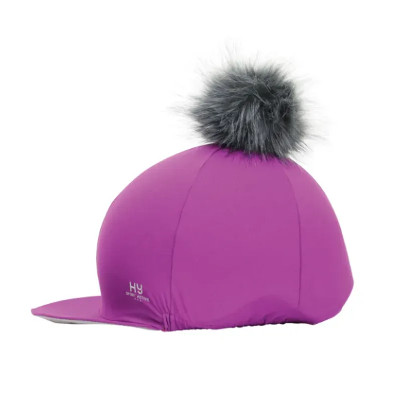 Hy Sport Active Hat Silk with Interchangeable Pom Pom in Purple 
