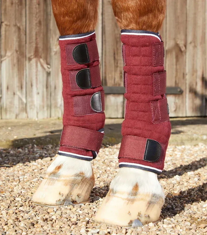 Premier Equine Quick Dry Horse Leg Wraps in Burgundy-2