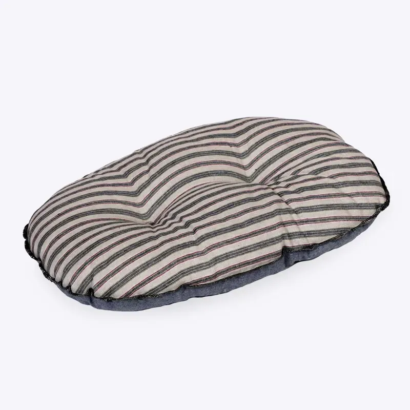 Danish Design Large 33 inch Rustic Stripes Quilted Mattress in Denim Blue/Multi-1