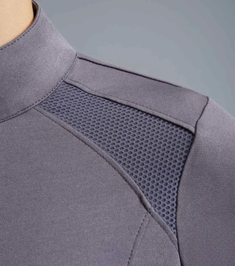Premier Equine Ladies Remisa Technical Short Sleeve Riding Top in Anthracite Grey-5