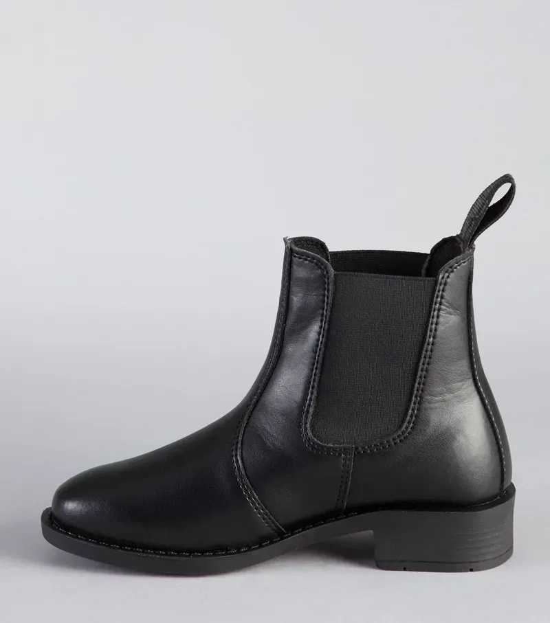 Premier Equine Junior Rossago Synthetic Chelsea Paddock Boot in Black-2