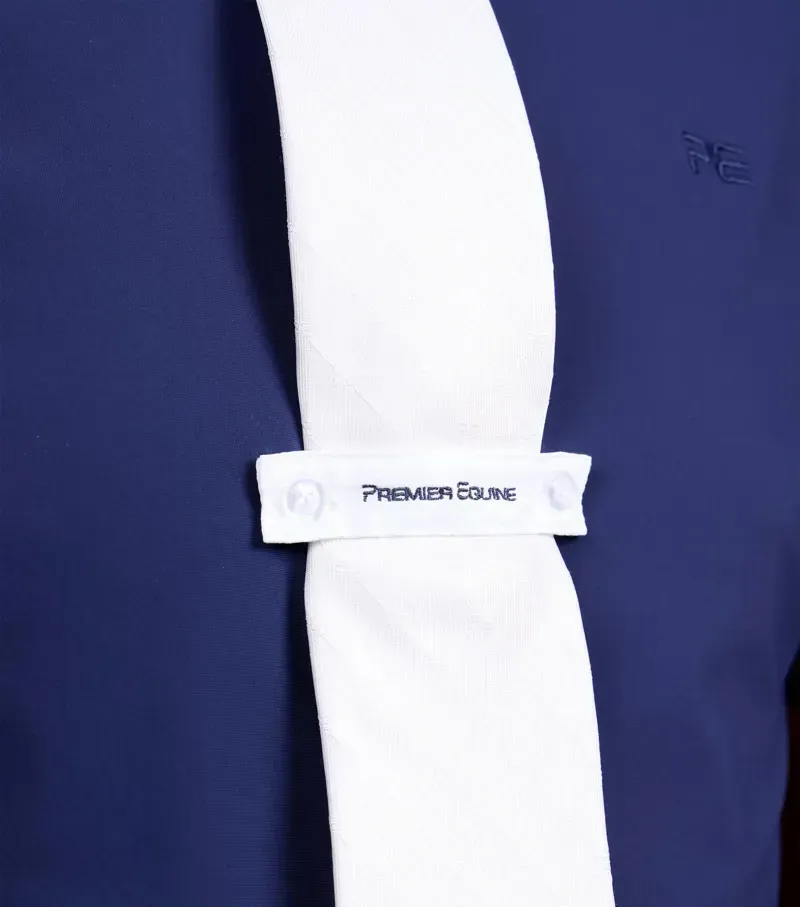 Premier Equine Mens Rubato Short Sleeve Show Shirt in Navy-4