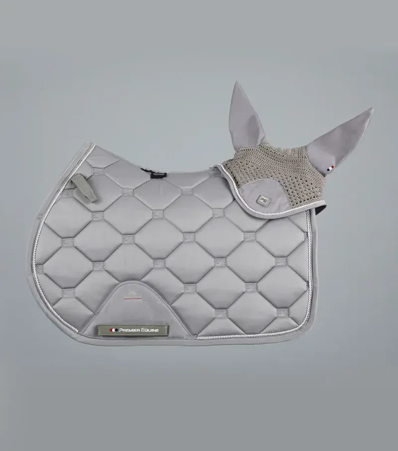 Premier Equine Full Saltare Close Contact GP/Jump Square in Grey-5