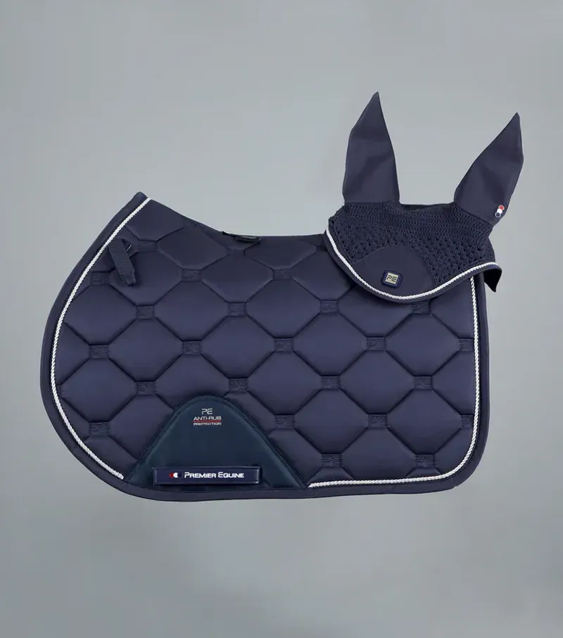 Premier Equine Full Saltare Close Contact GP/Jump Square in Navy-5