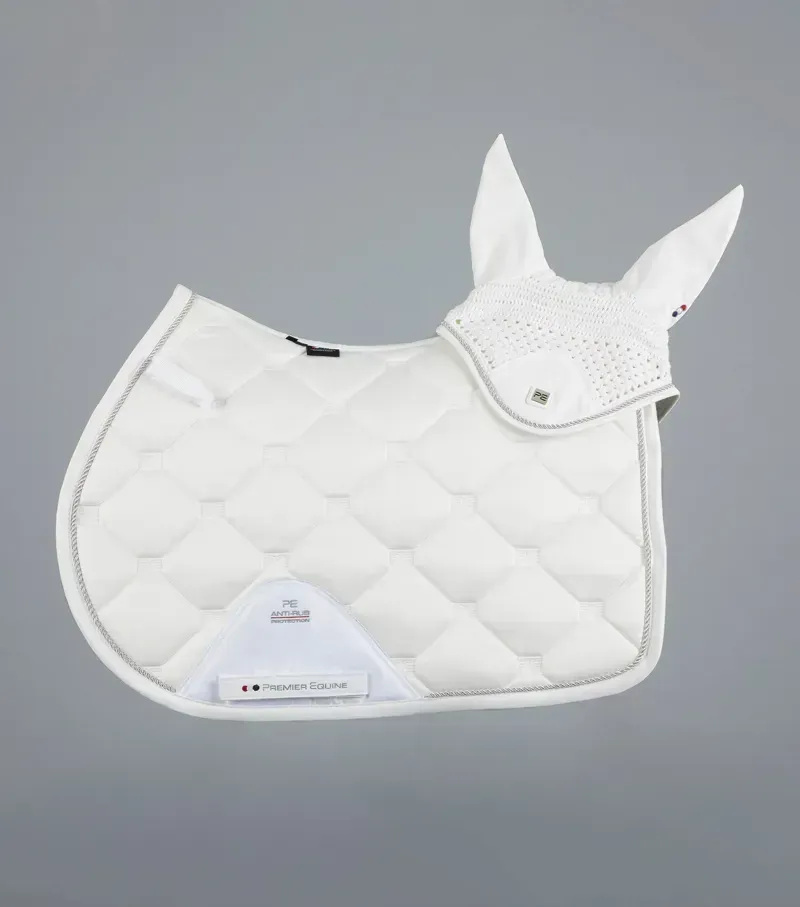 Premier Equine Salto Fly Veil in White-4