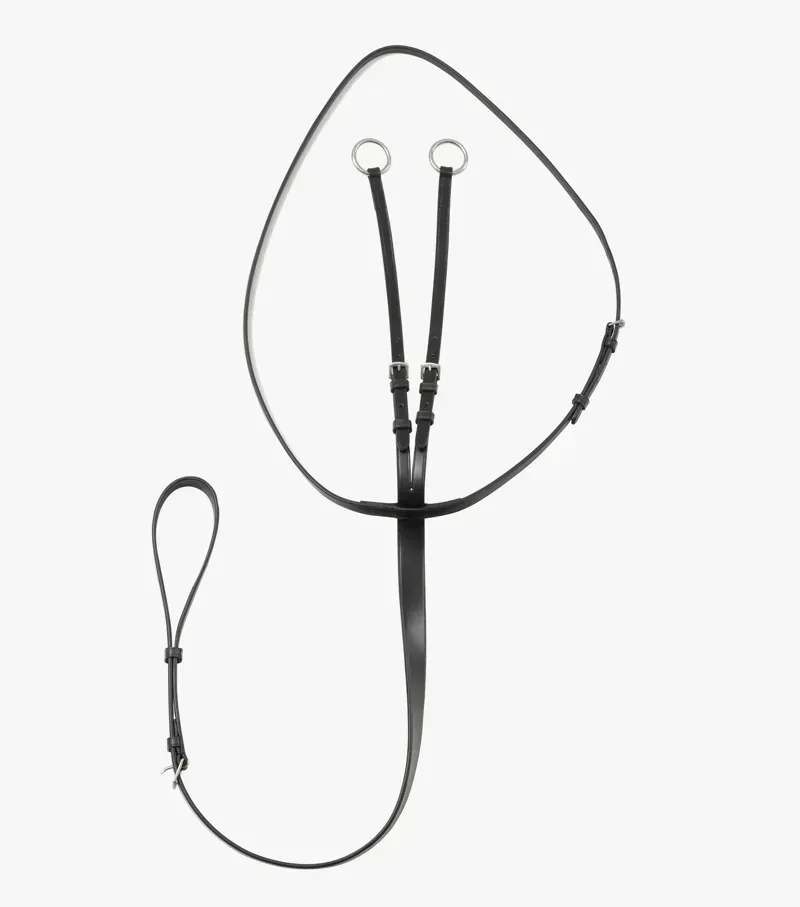 Premier Equine Santadi Adjustable Running Martingale in Black-2