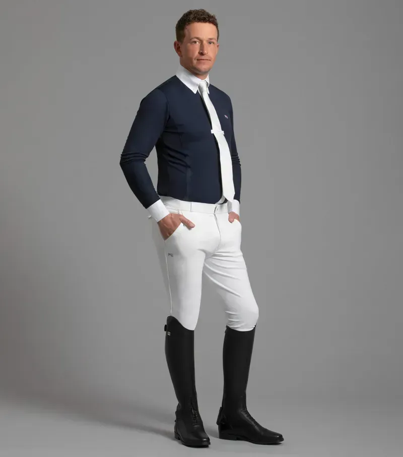 Premier Equine Gents Santino Gel Knee Competition Breeches in White
