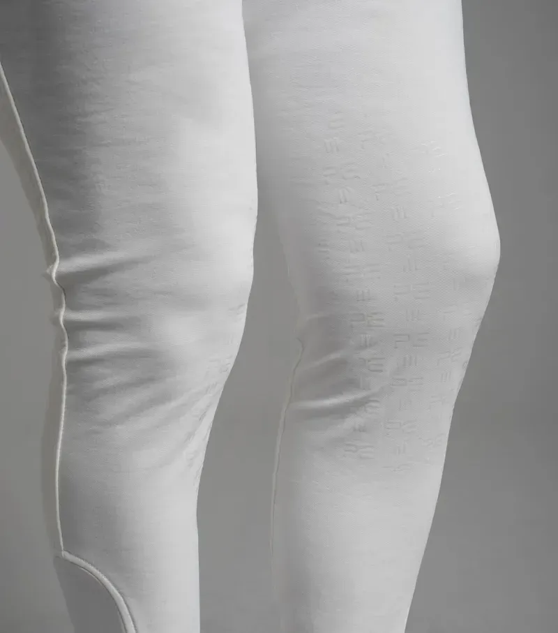 Premier Equine Gents Santino Gel Knee Competition Breeches in White-4