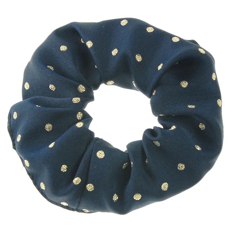 ShowQuest Lurex Medium Spot Scrunchie in Blue