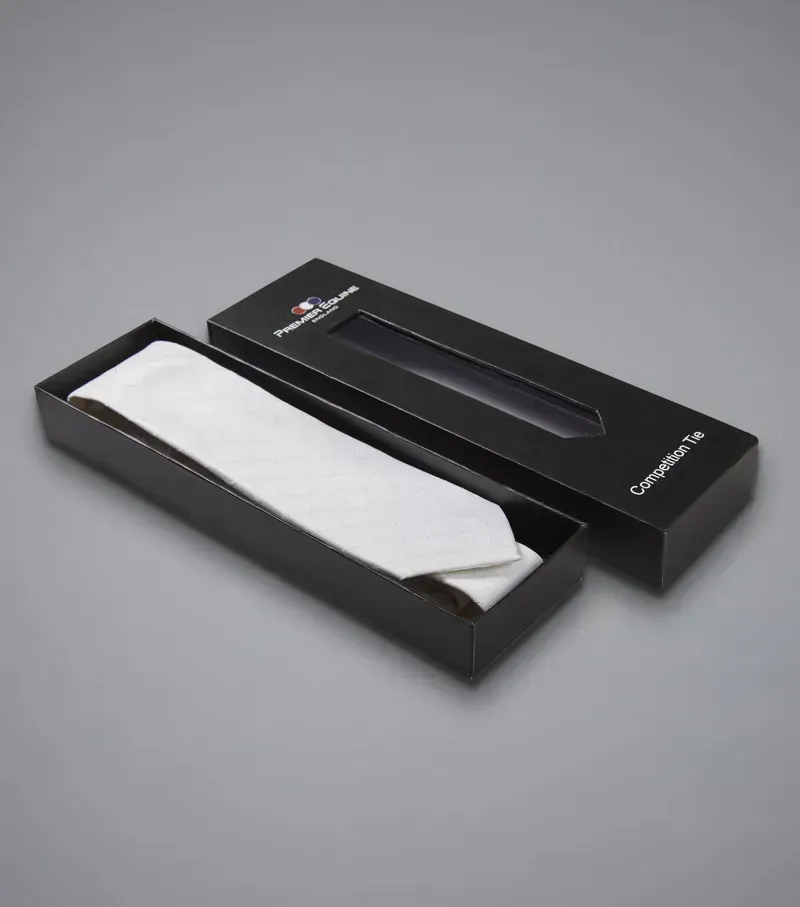 Premier Equine 100% Silk Hand Made Tie in White-2