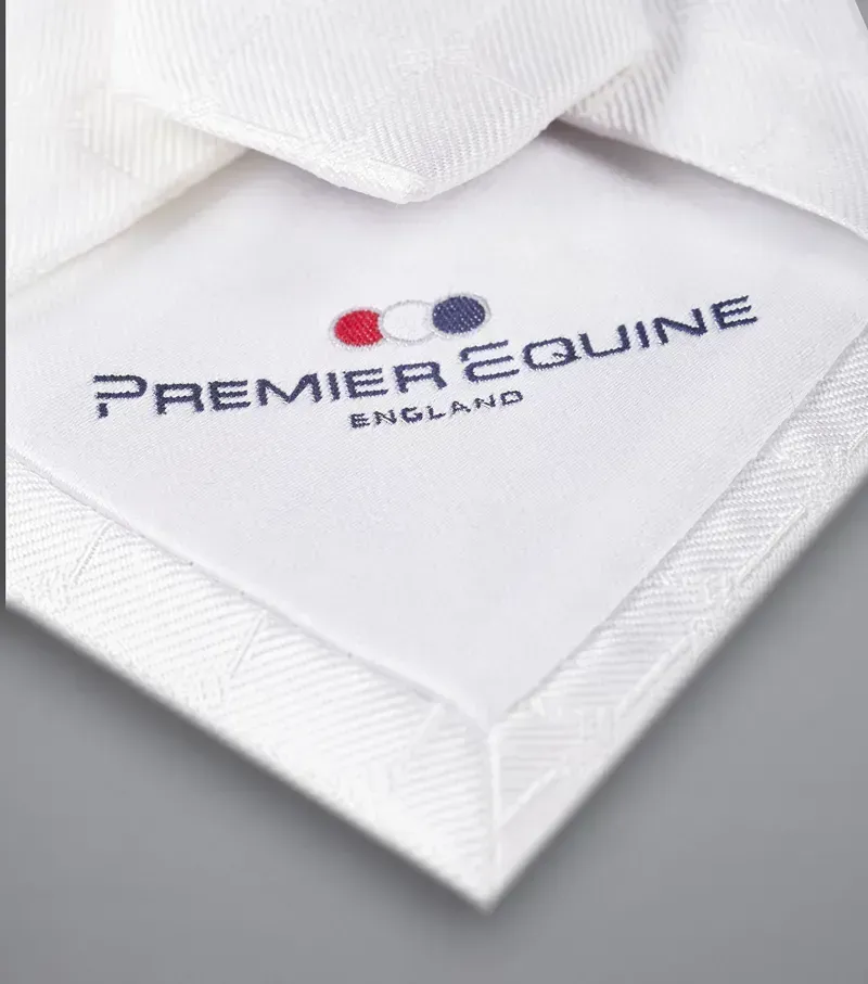 Premier Equine 100% Silk Hand Made Tie in White-3