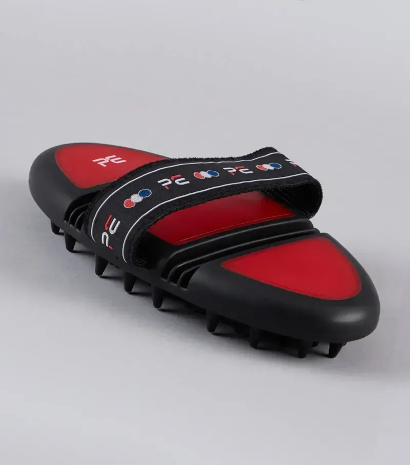 Premier Equine Soft-Touch Flexi Massage Brush in Black/Red-1