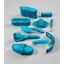 Premier Equine Soft-Touch Grooming 9 Pieces Kit Set in Med Blue Peacock
