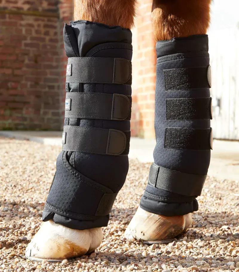 Premier Equine Stable Boot Wraps with Liners in Black-3