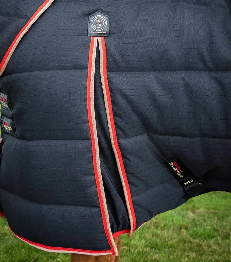 Premier Equine 200g Stable Buster Stable Rug with Neck Cover in Black-3