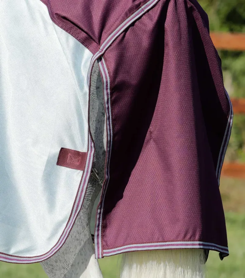 Stay-Dry Mesh Air Fly Rug With Surcingles / Wine-5