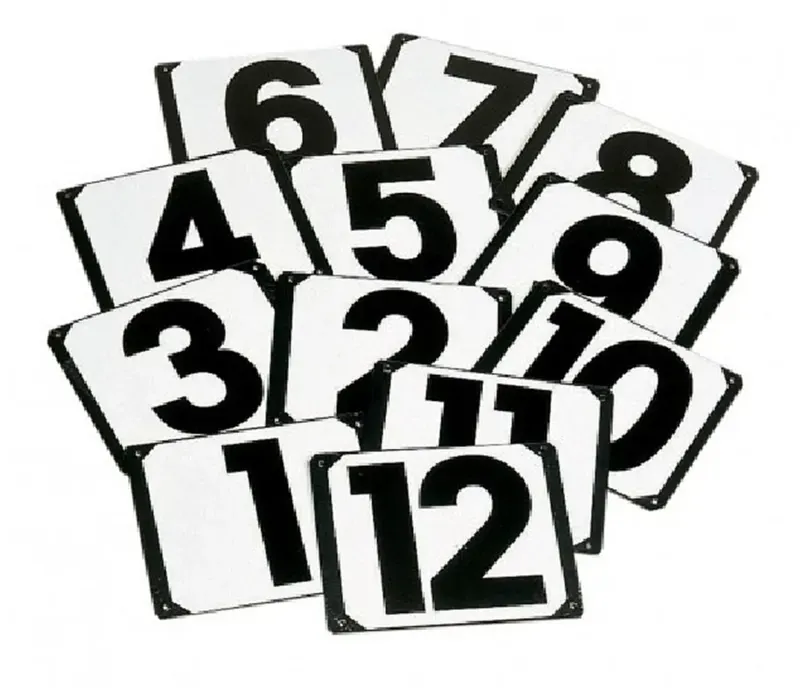 Stubbs Screw On Steel Number Plates - 1-15