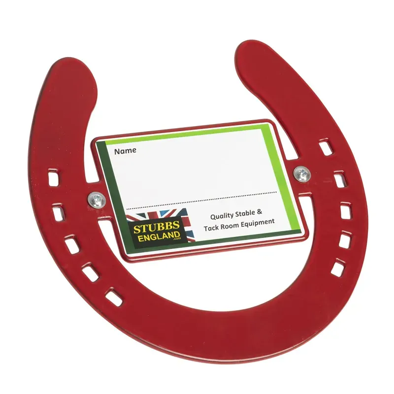 Stubbs Horseshoe Name Plate in Red