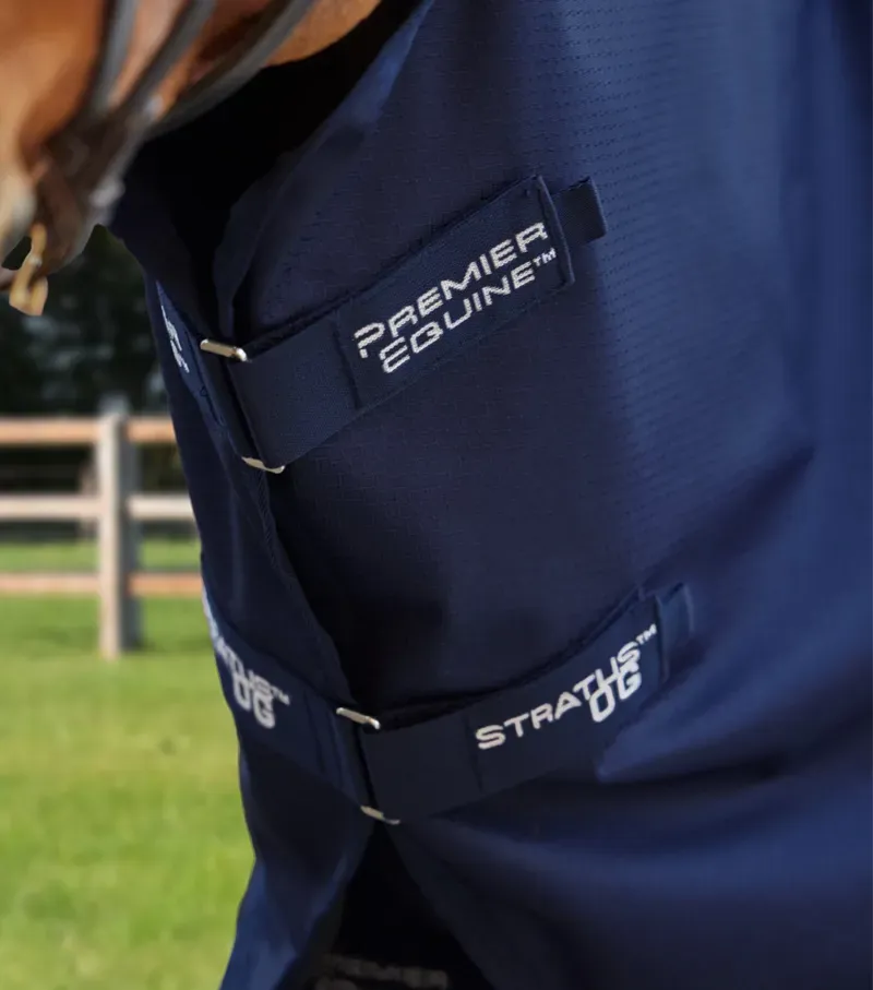 Premier Equine Stratus 600D Series 0g Turnout Rug with Classic Neck Cover in Navy-1