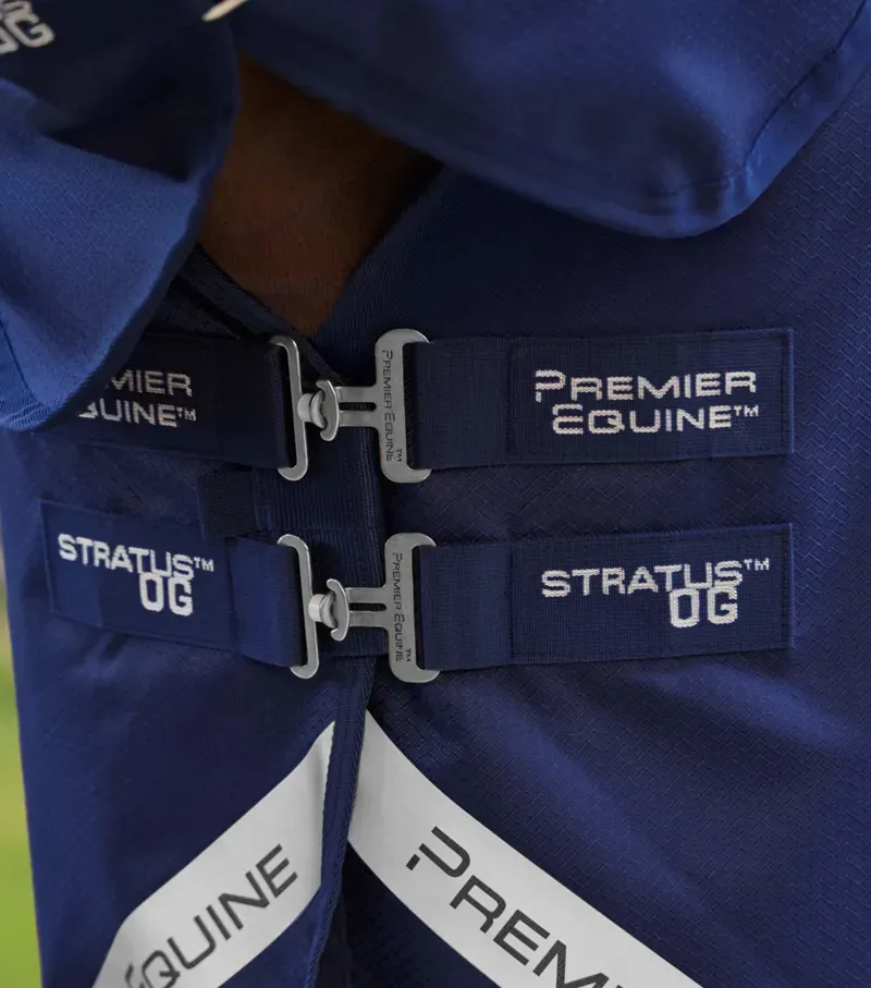 Premier Equine Stratus 600D Series 0g Turnout Rug with Classic Neck Cover in Navy-3