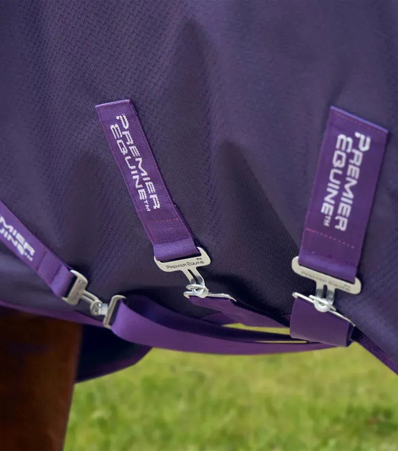 Premier Equine Stratus 600D Series 0g Turnout Rug with Classic Neck Cover in Purple-3