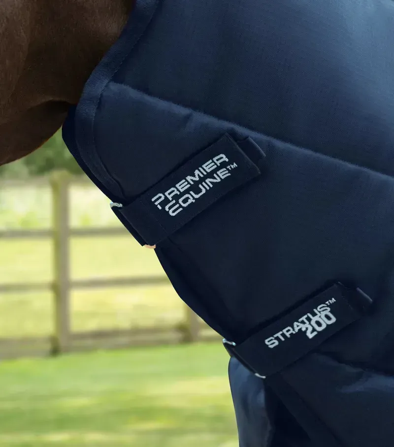 Premier Equine 200g Stratus Stable Rug With Neck Cover in Navy-1