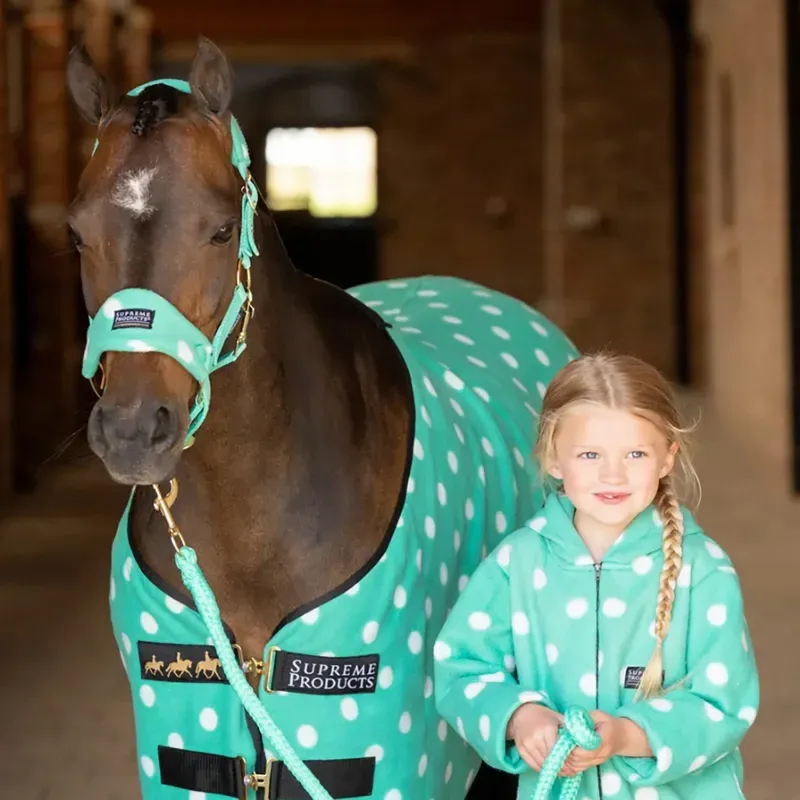 Supreme Products Dotty Fleece Head Collar and Lead Rope Gorgeous Green
