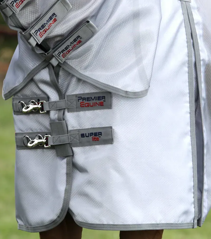 Premier Equine 5'0 Super Lite Fly Rug with Surcingles in Silver-2