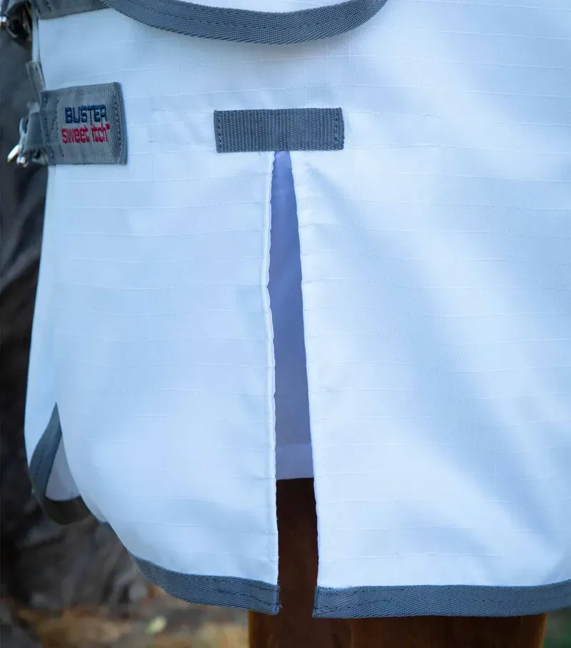 Sweet Itch Buster Fly Rug With Belly Flap / White-2