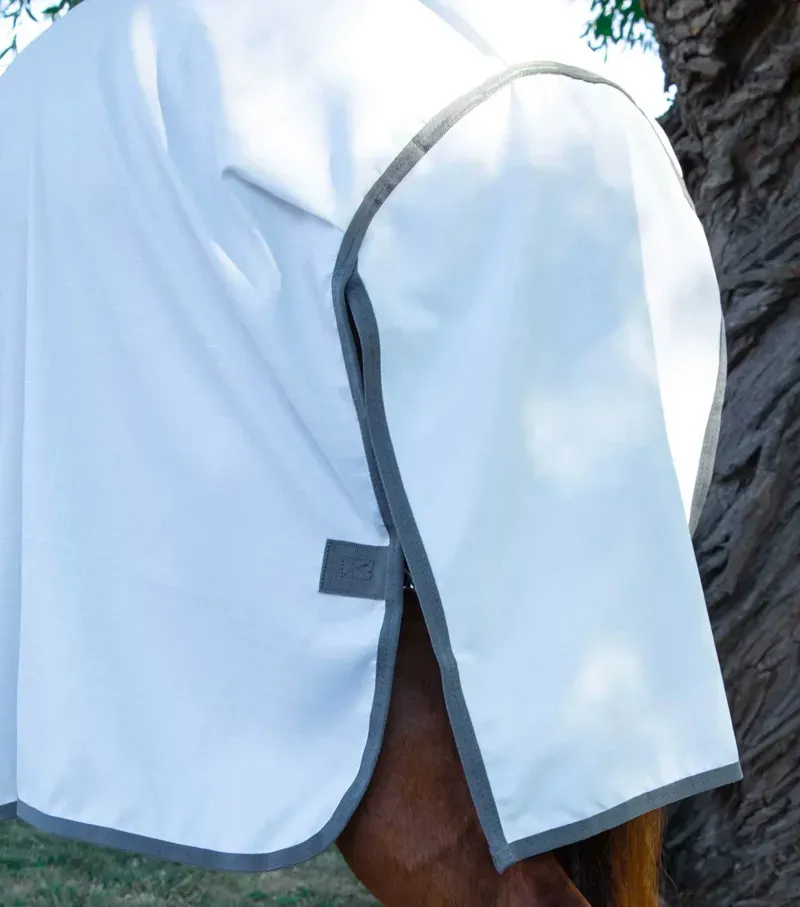 Sweet Itch Buster Fly Rug With Belly Flap / White-4