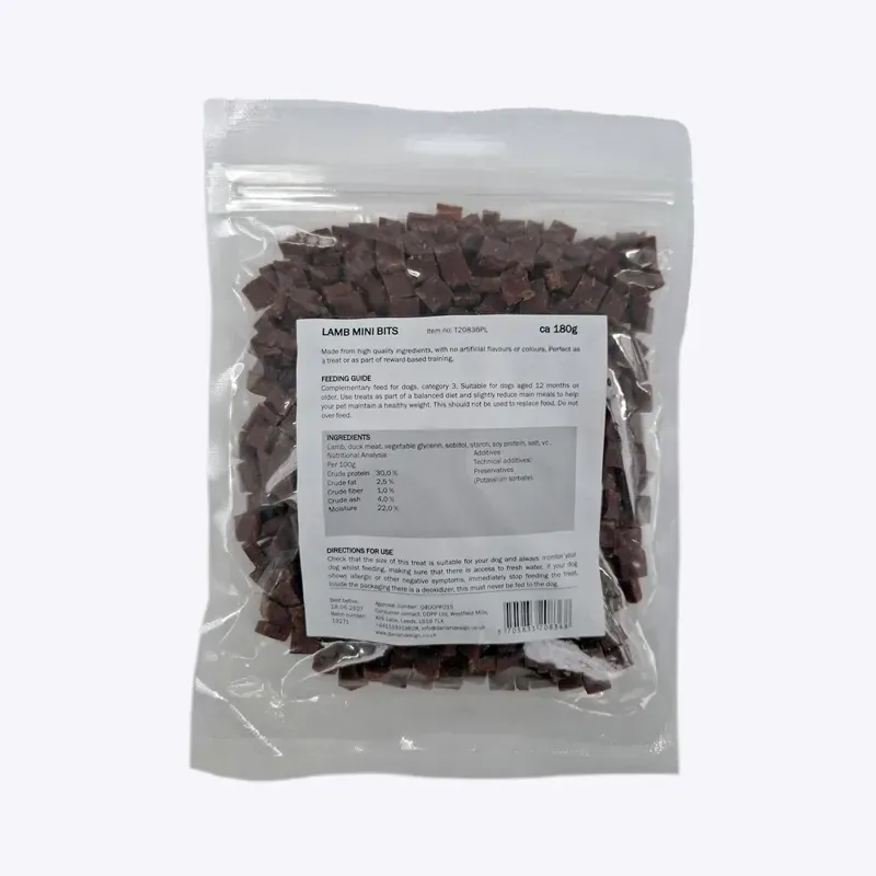 Danish Design Lamb Mini Bits Treats 180g in Blue-1