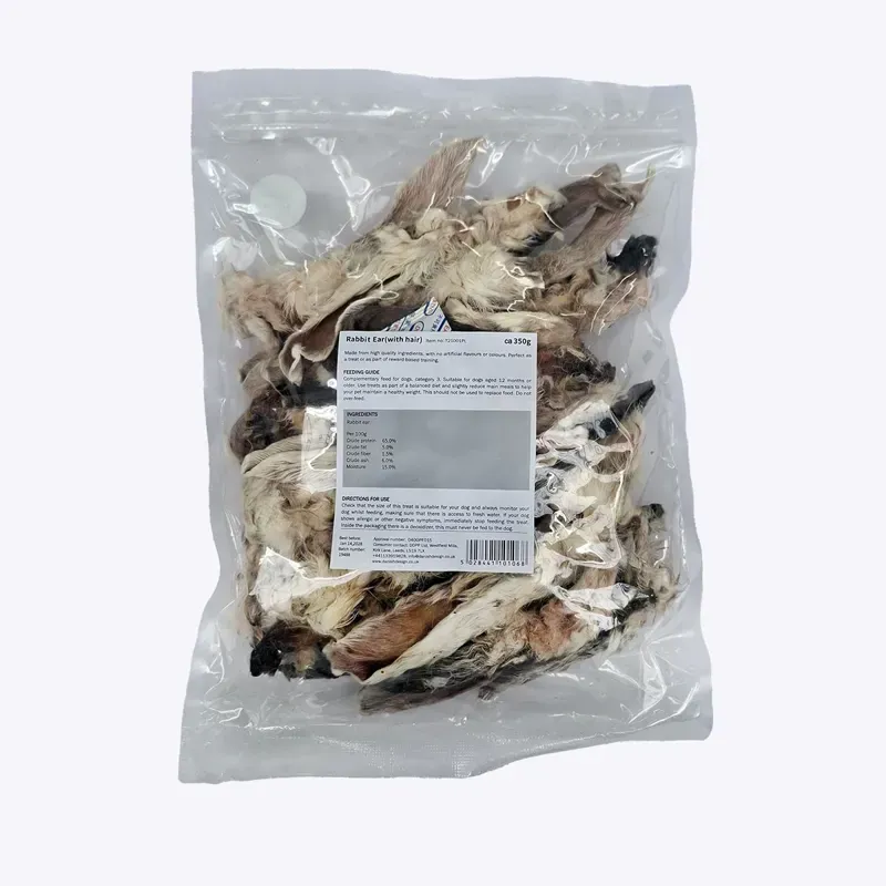 Danish Design Rabbit Ears with Fur Treats 350g in Blue-1
