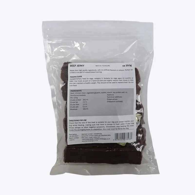 Danish Design Beef Jerky Treats 350g in Brown-1