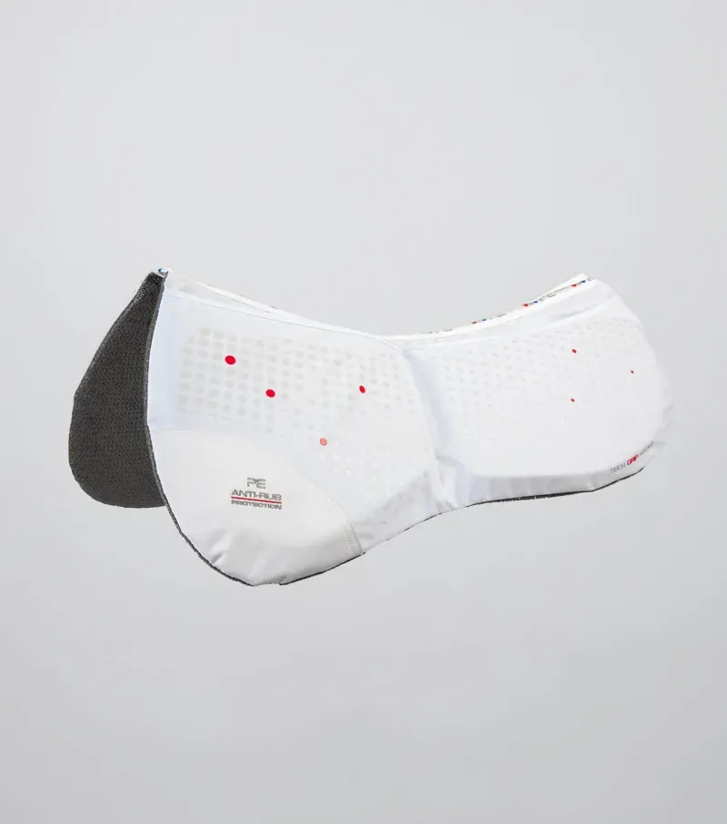 Premier Equine Full Tech Grip Pro Anti-Slip Correction Saddle Pad in White