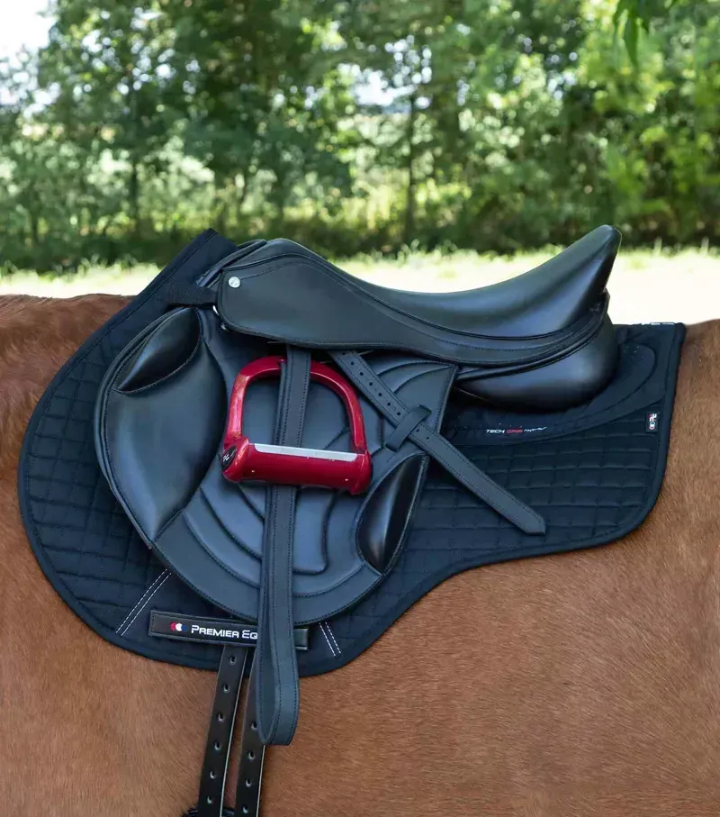 Premier Equine Close Contact Tech Grip Pro Anti-Slip GP/Jump Square in Black-1
