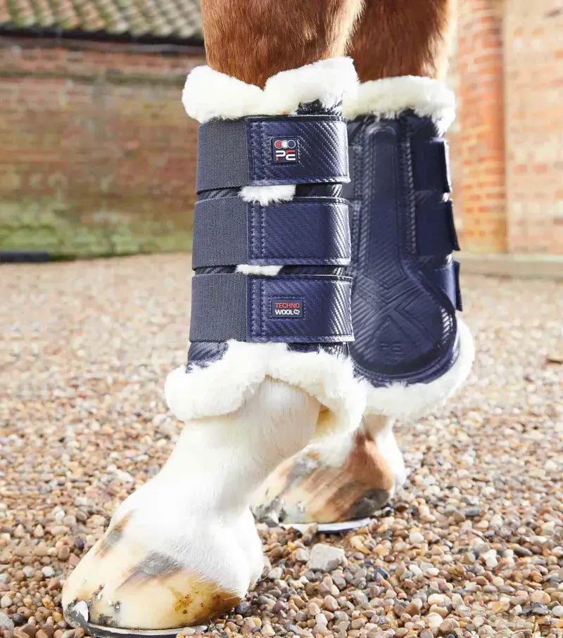 Premier Equine Techno Wool Brushing Boots in Navy