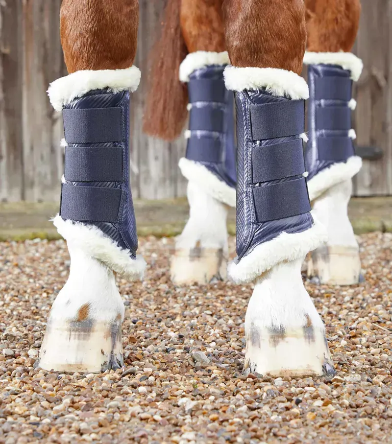 Premier Equine Techno Wool Brushing Boots in Navy-1