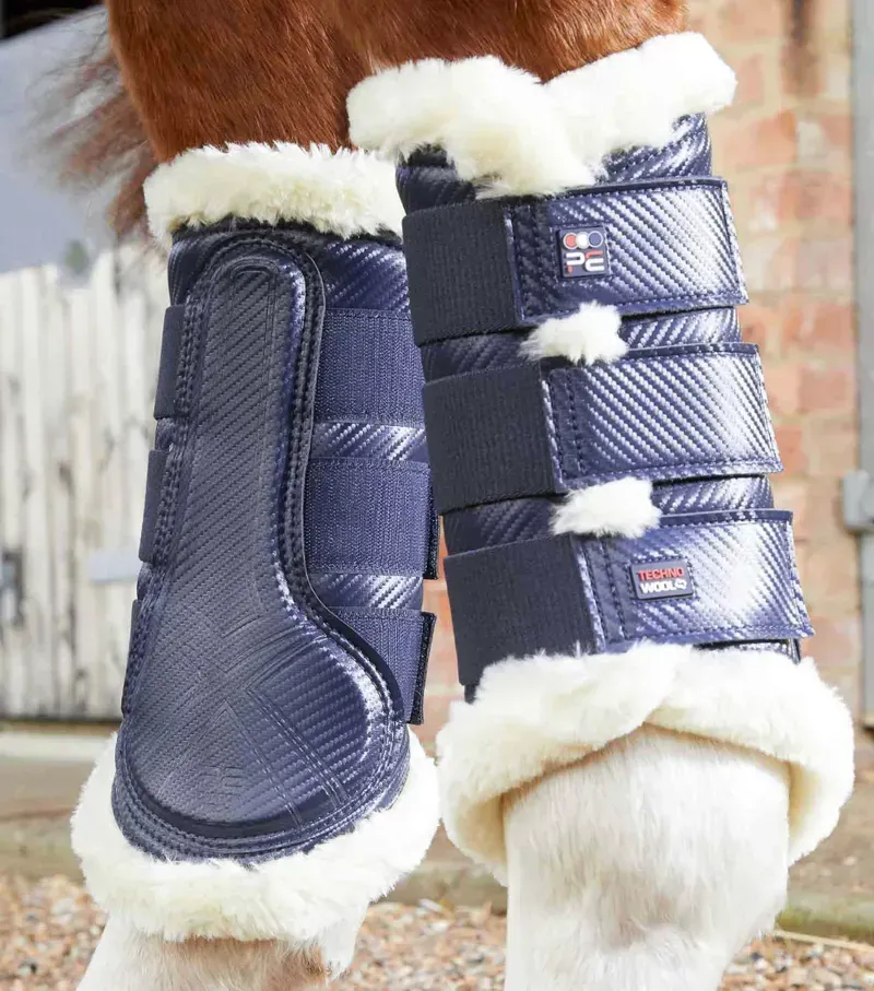 Premier Equine Techno Wool Brushing Boots in Navy-3