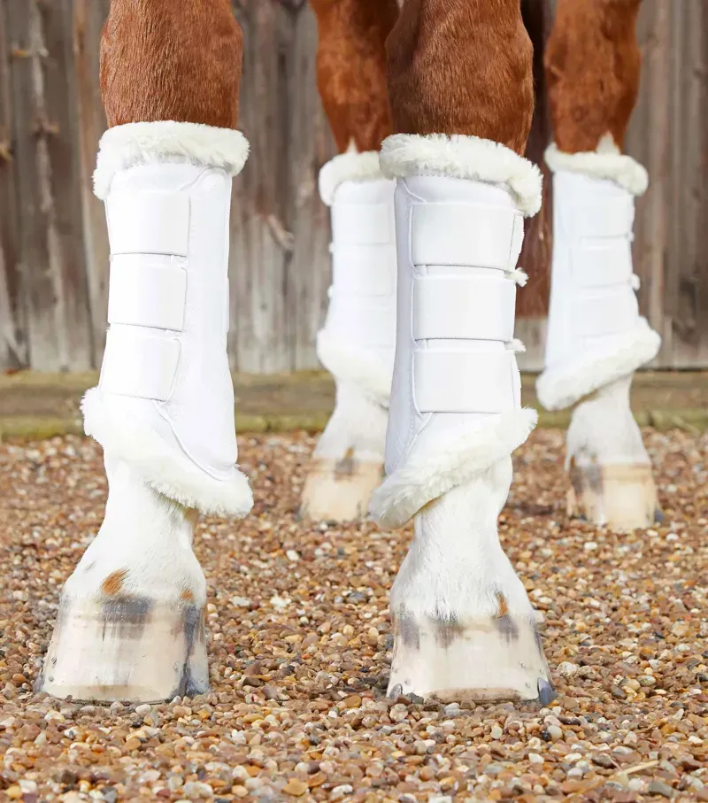Premier Equine Techno Wool Brushing Boots in White-1