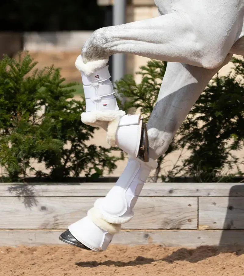 Premier Equine Techno Wool Brushing Boots in White-4